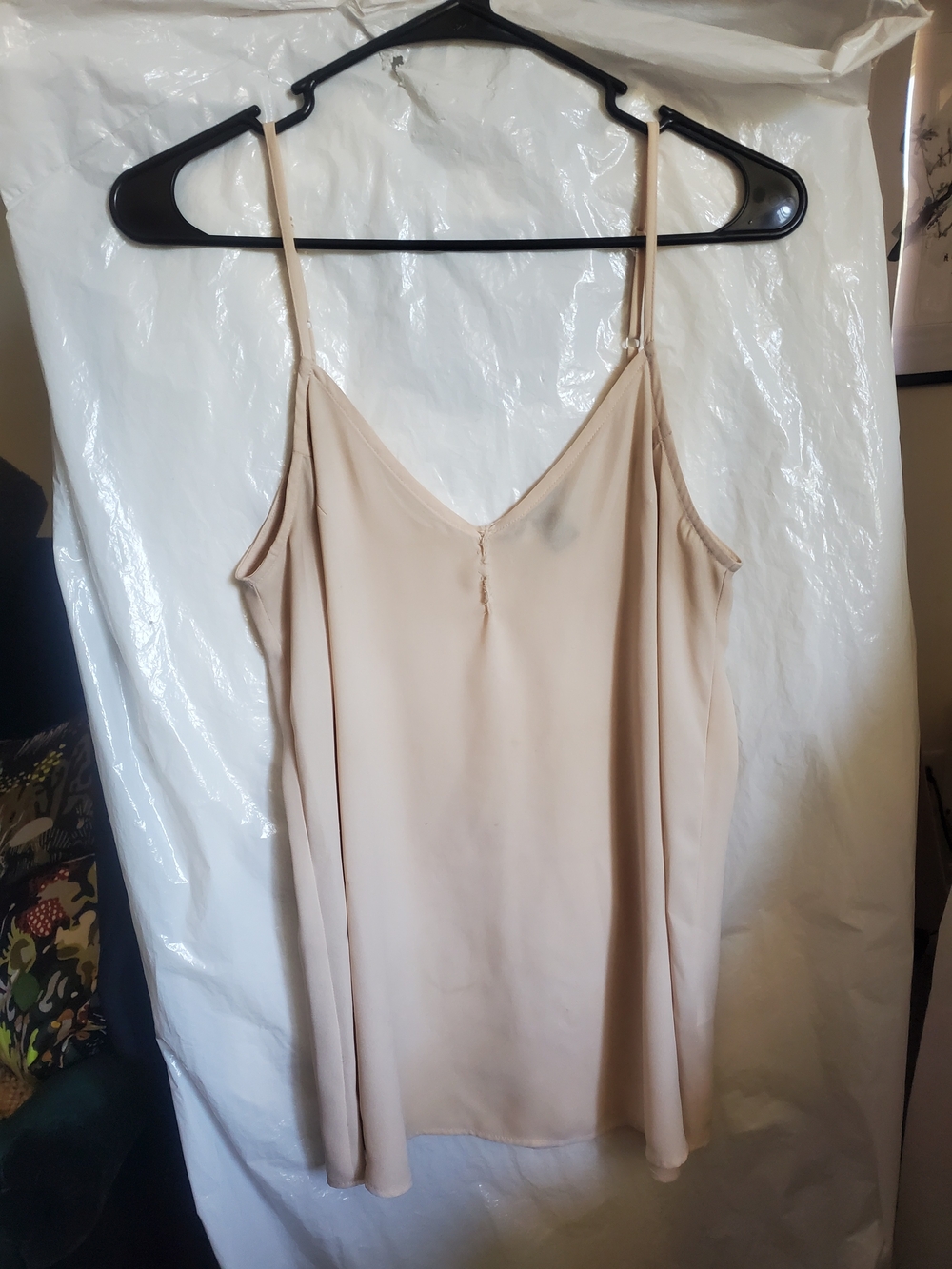 Forever 21 Beige V-neck Slip Tank Top